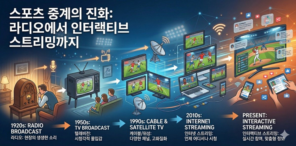 스포츠 중계의 진화 라디오에서 인터랙티브 스트리밍까지